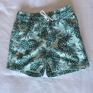 Janie and Jack Boys Pineapple Print Swim Shorts